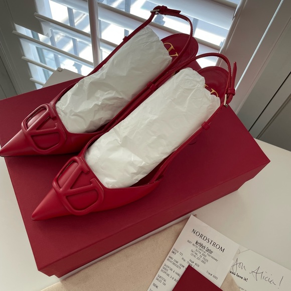 ❌SOLD❌ VALENTINO VLogo Signature Calfskin Slingbacks 80mm - Picture 4 of 13